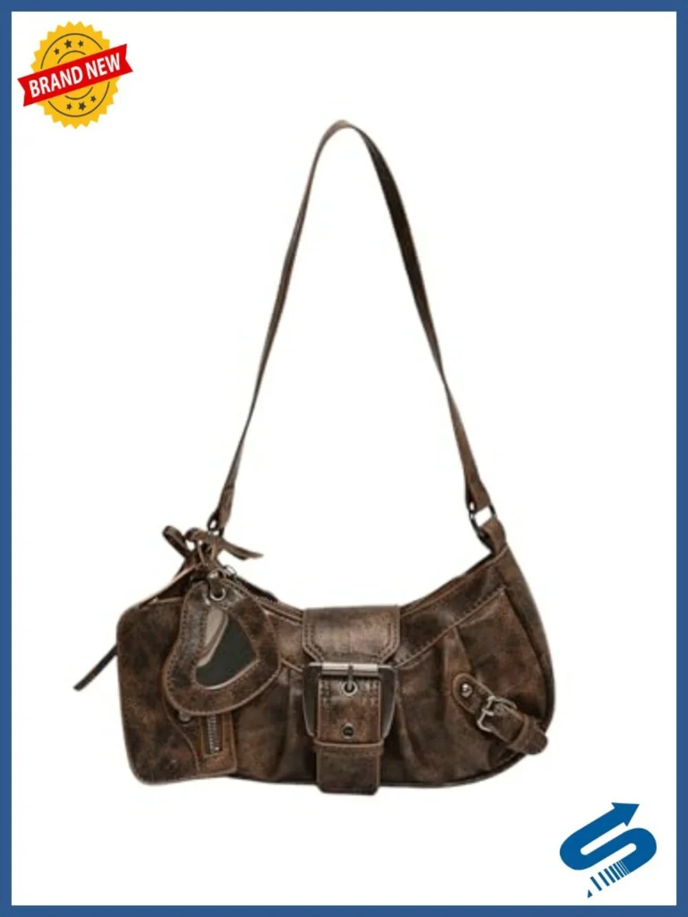 Vintage Hobo Shoulder Bag with Coin Purse Pu Leather Y2k Western Handbag